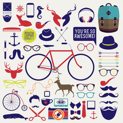 Hipster style infographics elements