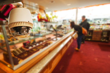 CCTV Camera Operating inside a shop