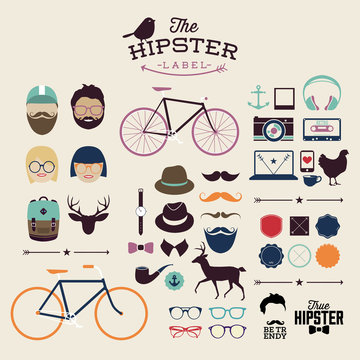 Hipster style infographics elements