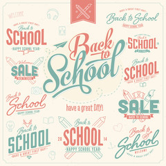 Obraz premium back to school typography labels