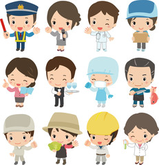 様々な職業の男女