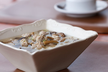 Boiled rice with pork