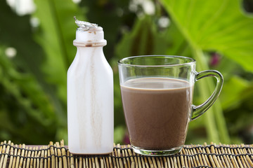 Fresh chocolate Milk in a glass