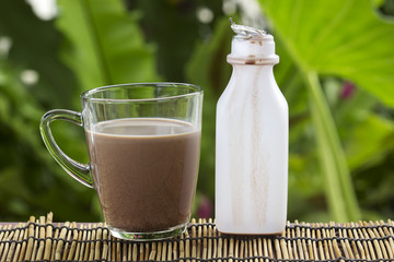 Fresh chocolate Milk in a glass