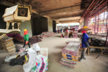 Obraz premium CCTV Operating in construction site