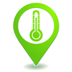 température thermomètre sur symbole localisation vert