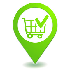 valider le chariot sur symbole localisation vert