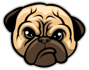 pug dog head