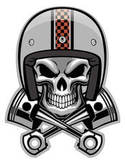 skull and crossed piston