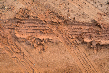 Tire tracks on the ground