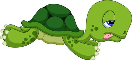 Naklejka premium Cute turtle cartoon running