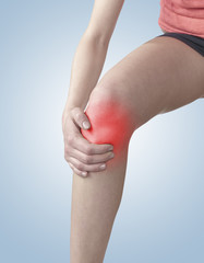 Pain in a woman knee.