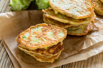 Squash and  zucchini fritters