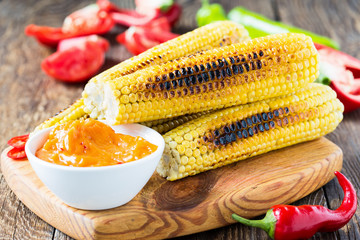 Grilled corn with garlic and chilli butter