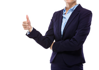 Businesswoman with thumb up