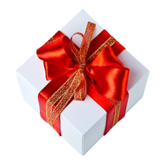 White box, bow and ribbon