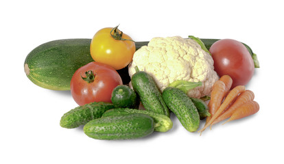 Vegetables on a white background