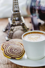 Cup of espresso and biscotti