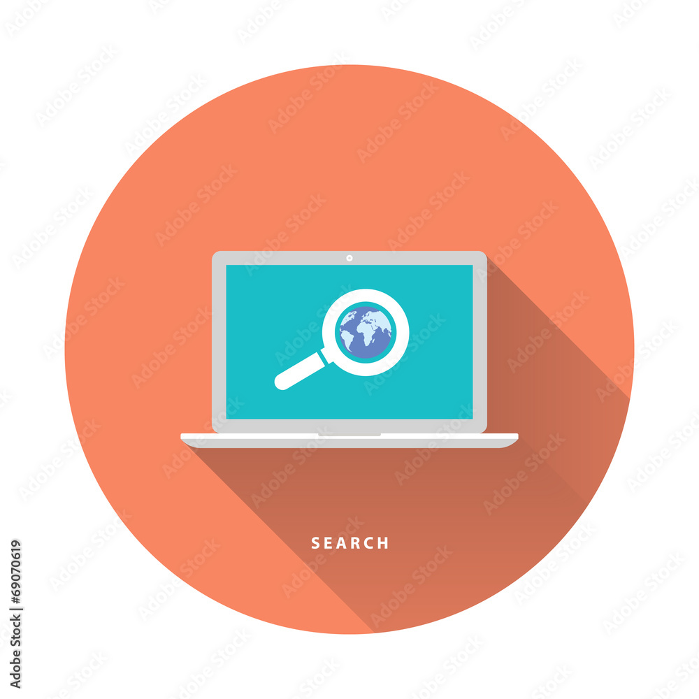 Poster Search web icon flat design, vector image.
