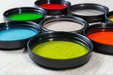Color filters for lenses on bright background