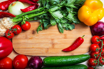 frame of vegetables