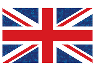 England Flag with sport Elements