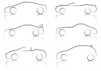 Illustration of Outlines of Cars - 69072081