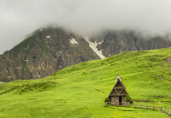 Small chapel in Dolomites Mountains, Italy