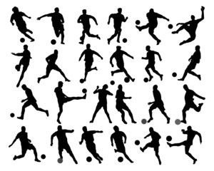 Black silhouettes  of football players, vector