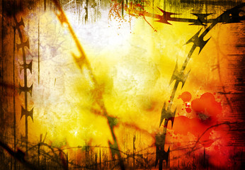 razor and barbed wire background
