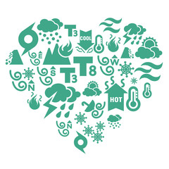 Weather Icons in Heart Shape