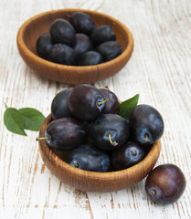 Fresh purple plums