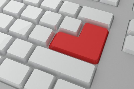 Red enter button on keyboard