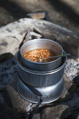 Baked beans on Camping Kitchen