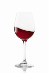 glass of wine on white background