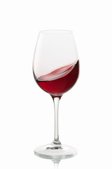 glass of wine on white background