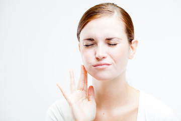 Woman with toothache, Feeling pain tooth