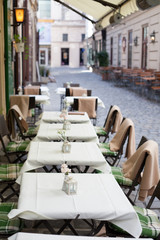 empty restaurant terrace
