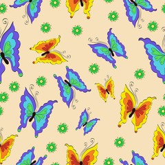 Beautiful butterflies of different colors
