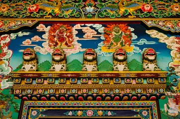 Rolgordijnen Fragments of the decoration of the temple of Nepal © lihana
