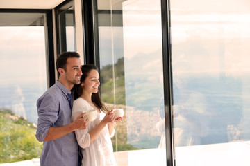 relaxed young couple at home