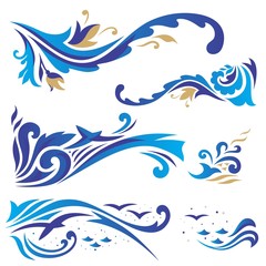 Arabic ornaments with waves