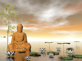 Buddha in nature - 3D render