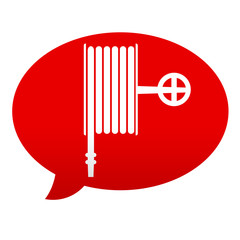 Etiqueta tipo app roja comentario simbolo manguera