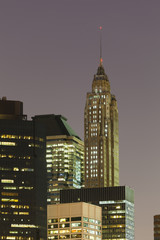 70 Pine Street Skyscraper At Night