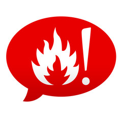 Etiqueta tipo app roja comentario simbolo superficie caliente