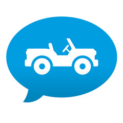 Etiqueta tipo app azul comentario simbolo jeep