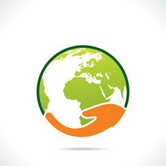 save earth or go green earth symbol concept vector