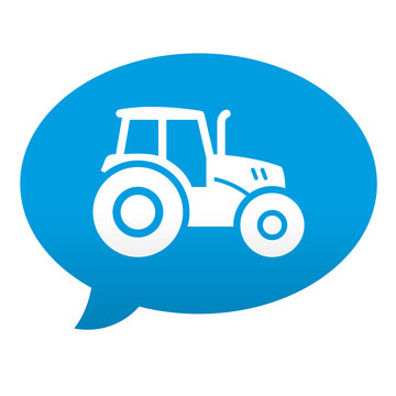Etiqueta tipo app azul comentario simbolo tractor