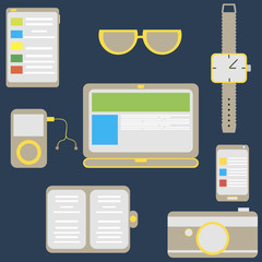 set ,business icon,Modern design flat icon vector collection